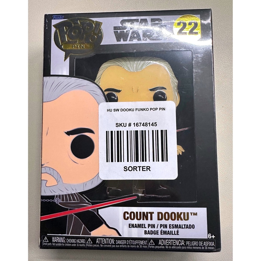 FUNKO POP!‎ PIN: Star Wars Count Dooku Enamel Pin #22 New In Sealed Box